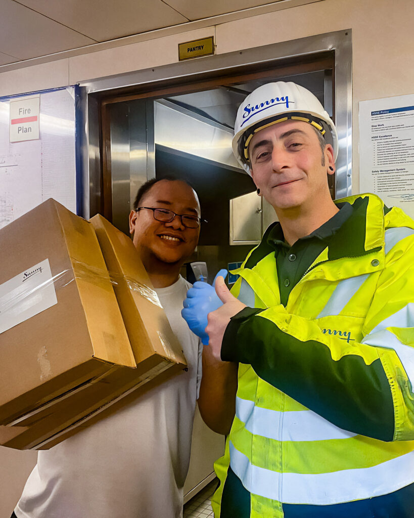 delivery on board of seagoing vessel