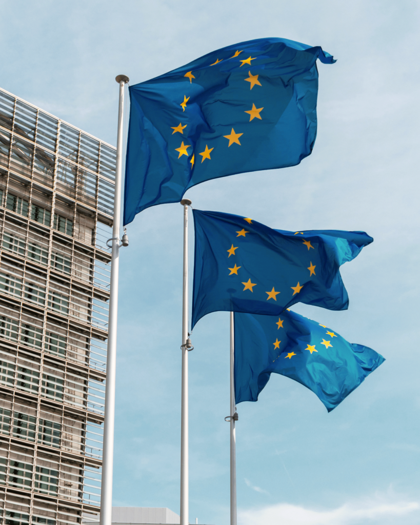 European flags in Brussels